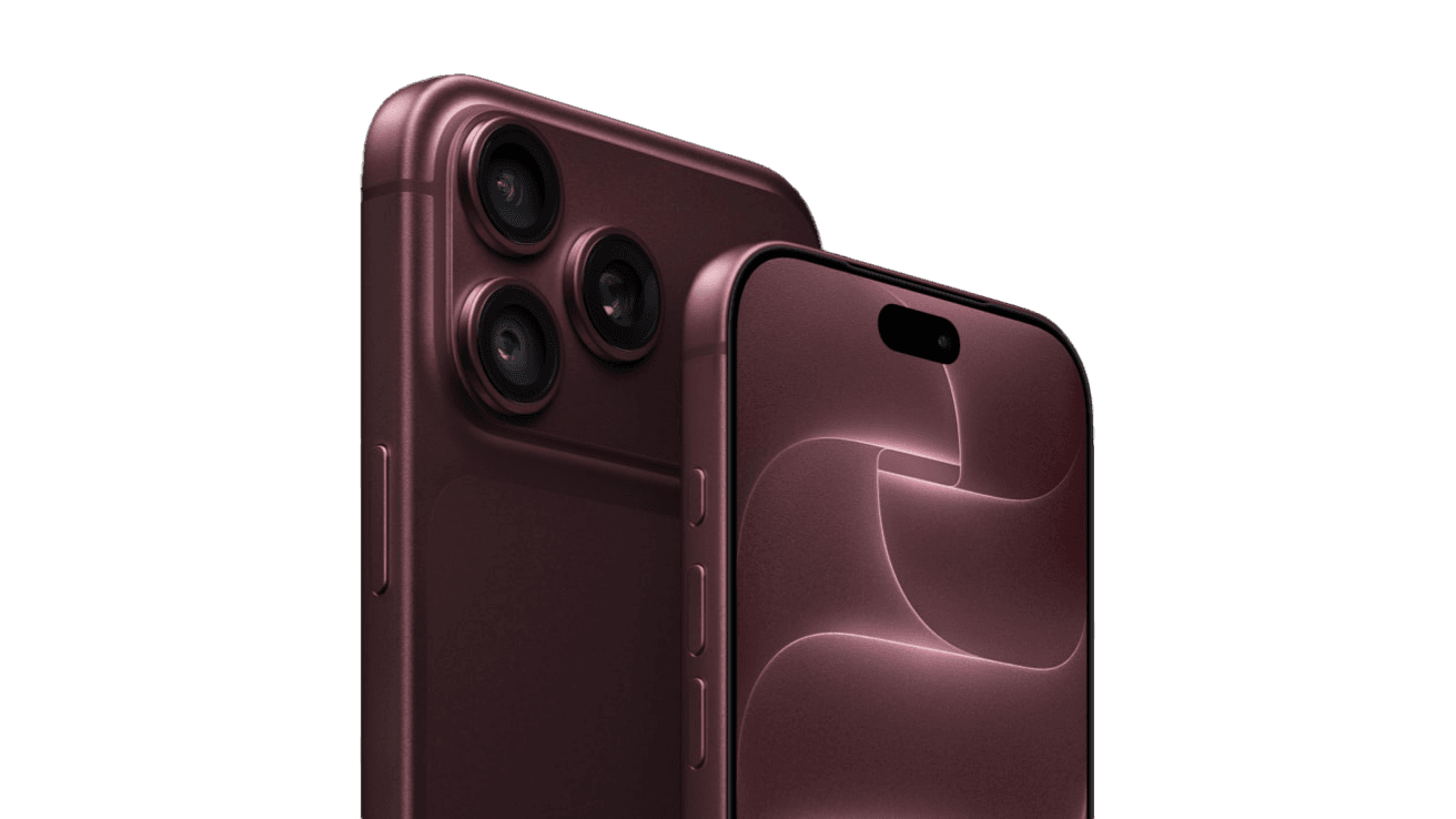 iPhone 18 Pro, back and front, on black